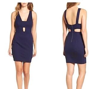 ASTR the Label Revolve cutout bodycon mini dress navy
